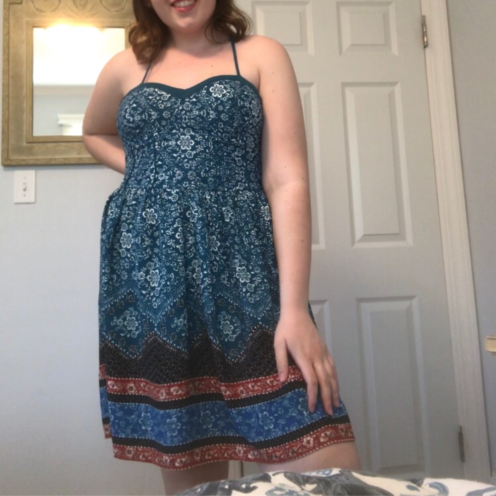 Xhilaration // Blue Bustier Racer Back Dress